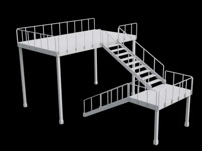 industrial stairs Low-poly 3D model