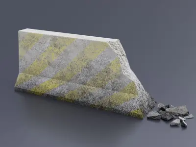 Concrete Barricades Low-Poly 3d models Low-poly 3D model