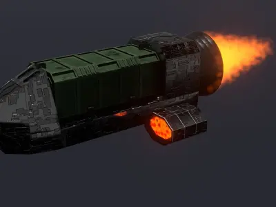 Low-Poly Sci-Fi Spaceship 3D model