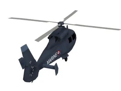 Lowpoly Dauphin-2 Helicopter 3D Model Low-poly 3D model