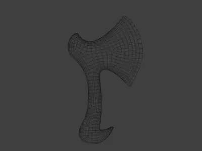Prehistoric Battle Axe Low-poly 3D model