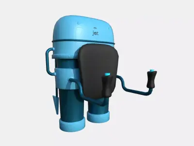 Jetpack C02 Blue - SciFi Character Design Low-poly 3D model