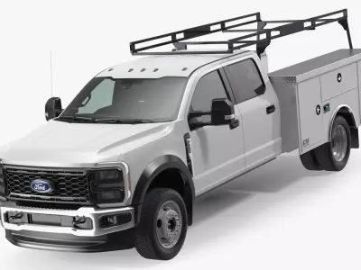 Ford Super Duty F550 with Service Body White 3D model