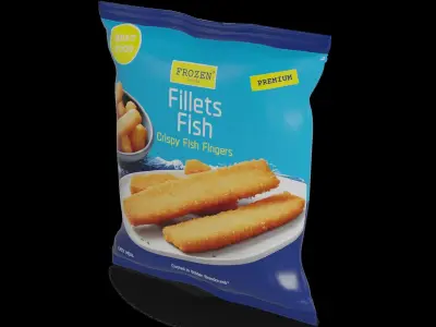 Frozen fish fingers Frozen Fish Fingers Low-poly 3D model buy