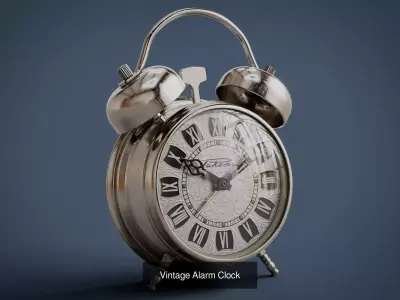 Vintage Alarm Clock Set 3D Model Pack