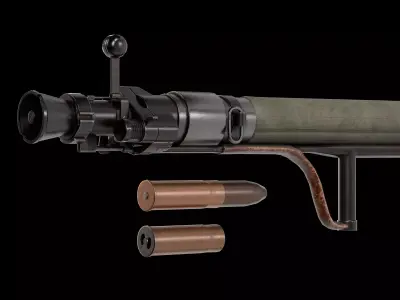 recoilless rifle prototype Carl Gustaf 37mm Low-poly 3D model