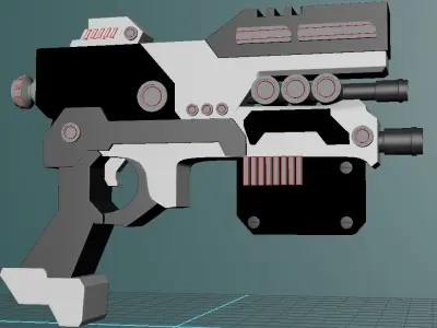 gun game asset Free low-poly 3D model