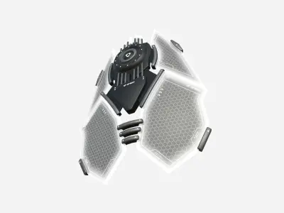 SciFi Shield A07 Black White - Sci Fi Weapon Design Low-poly 3D model
