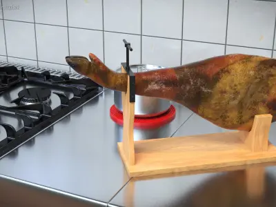 Ham Leg with Red Wine Collection 3D model