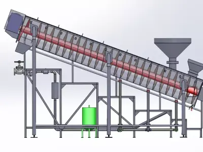 U-Type Inclined Screw Conveyor 3D model
