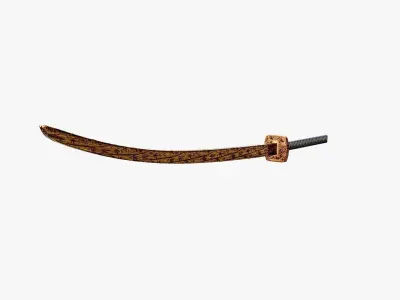 Golden Katana Low-poly 3D model