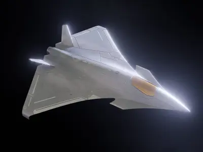 Sci-Fi Jet Ship Phantom  Low-poly 3D model