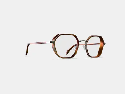 Levins Eyeglasses in Rye Tortoise Matte with Antique Silver 3D model