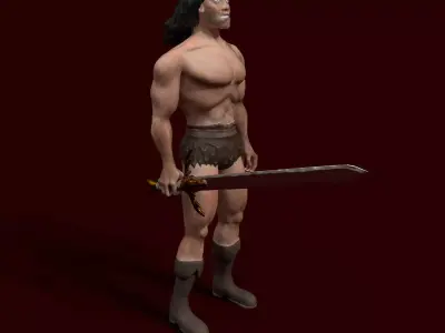 Warrior with a sword barbarian Viking for 3D printing 3D print model
