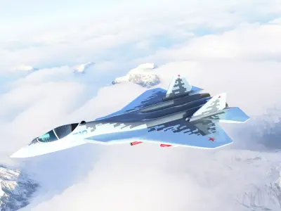 Su-57 fighter jet 3D printed airplane model 3D print model