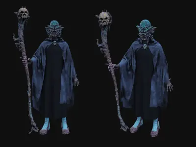 Dark Wanderer - Stylized wizard character Free 3D model