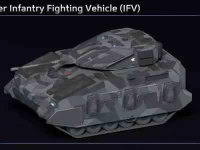Scifi Crusher Infantry Fighting Vehicle Low-poly 3D model