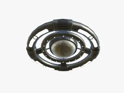 Alien Spaceship UFO E03 Dark Steel - Sci Fi Spacecraft Design Low-poly 3D model