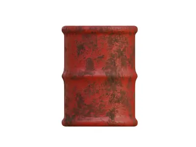 Abandoned Red Drum with Peeling Paint and Slight Rust PBR Free 3D model