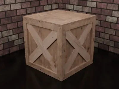 Wooden Crate Free low-poly 3D model