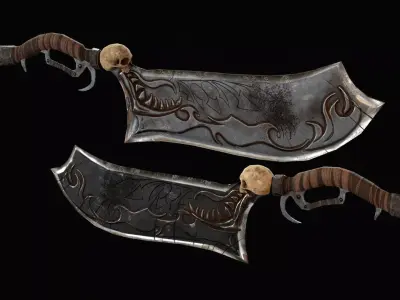 Butcher Skull Cleaver Low-poly 3D model