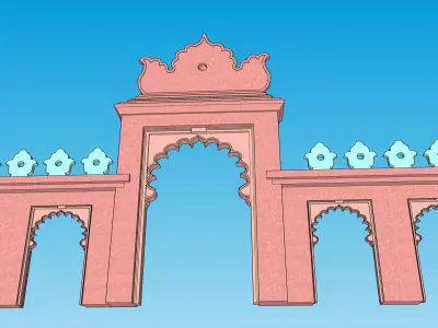 stone jharokha window 3D model