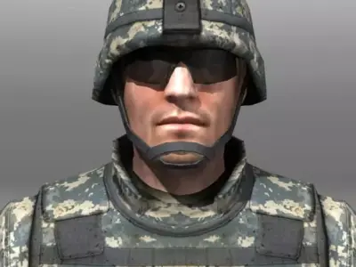 Modern Soldiers Us Soldier 1 and M4 Low-poly 3D model