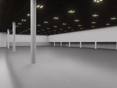 NYC Javits Center Hall 3 Low-poly 3D model