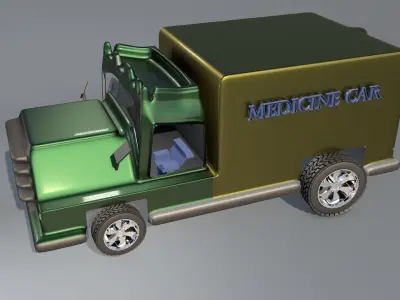 Box van truck 3d game Low-poly 3D model