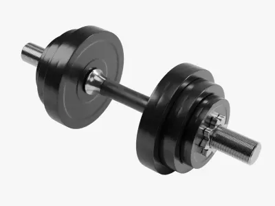 Dumbbell - High poly  Fitness Equipment 3d model Metal Dumbell 3D model