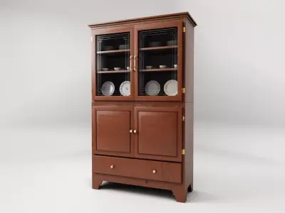 Antique Wood Cabinet 3D model