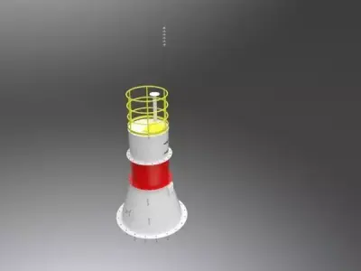 Torre Fibra de vidrio maritima 3D model