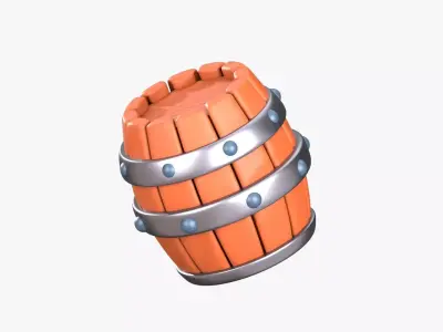 Wooden Barrel 3D Illustration 3D model