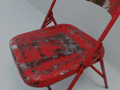 Metal Chair Low-poly 3D model