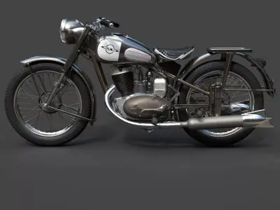 IZH-49 Soviet Classic Motorcycle - Ultra High-Poly 3D Model 3D model