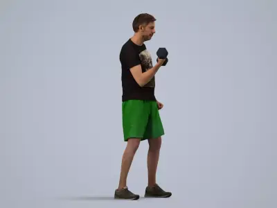00107Floris009 - Adult Caucasian man exercising in athletic 3D model
