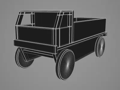 Wood Toy Truck Low-poly 3D model