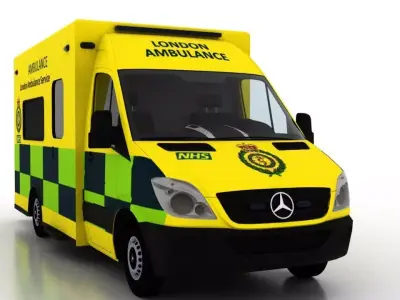 Mercedes Benz Sprinter Truck England Ambulance EU 3D model
