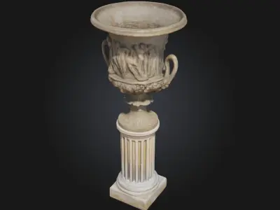 Grecian Urn with Figures  A Mythic Vessel from the Classical 3D model