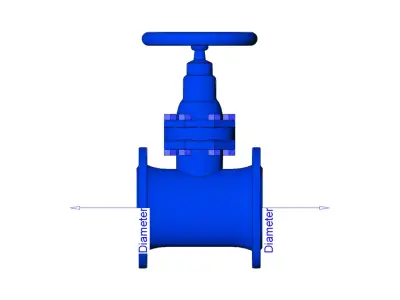 4in-Cast Iron Gate Valve - Flanged - Valvula de Compuerta de 4in 3D model
