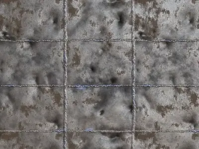 Welded Rusty Industrial Metal Plate PBR Seamless Texture