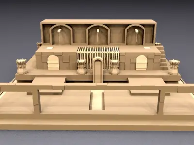 dungeon and temple  Low-poly 3D model