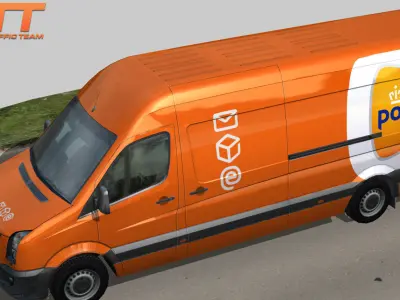 Volkswagen Crafter Van Post NL Low-poly 3D model