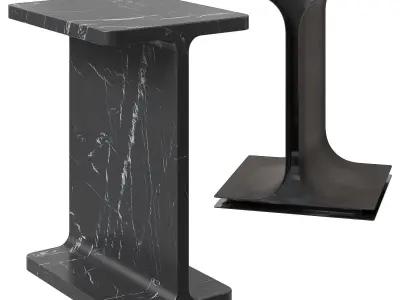 CB2 Ipsilon and I Beam side tables 3D model