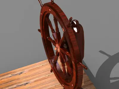 Ship Steering Wheel 3D model buy