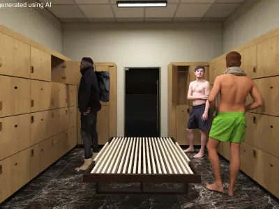 Locker Room Interior 3D model