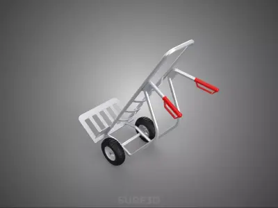 TRUNDLER HAND TRUCK HANDCART BAG SACK TROLLEY BARROW BOX PALLET 3D model