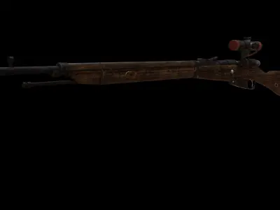 Sniper Rifle WW2 Mosin Nagant UPDATED Low-poly 3D model