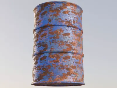 Rusted Oil Drum Free low-poly 3D model