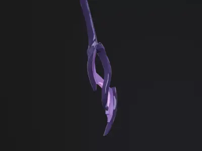 Hand painted 3D dark Scythe Low-poly 3D model